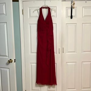 Crimson red chiffon gown